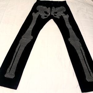 MNML men’s rhinestone skeleton jeans. Size 32. Like new cond. one tiny f…